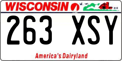 WI license plate 263XSY