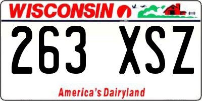WI license plate 263XSZ