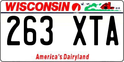 WI license plate 263XTA
