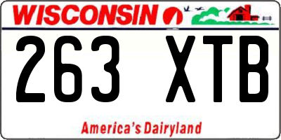 WI license plate 263XTB