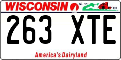 WI license plate 263XTE