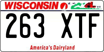 WI license plate 263XTF