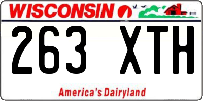 WI license plate 263XTH