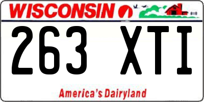 WI license plate 263XTI