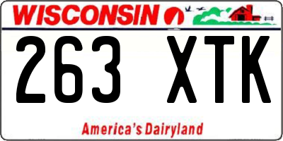 WI license plate 263XTK