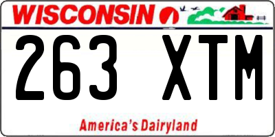 WI license plate 263XTM