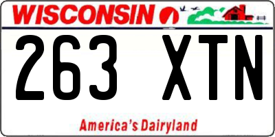 WI license plate 263XTN