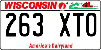 WI license plate 263XTO