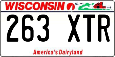 WI license plate 263XTR