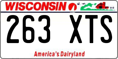 WI license plate 263XTS