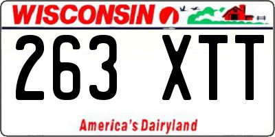 WI license plate 263XTT