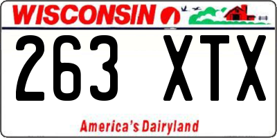WI license plate 263XTX
