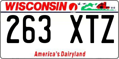 WI license plate 263XTZ