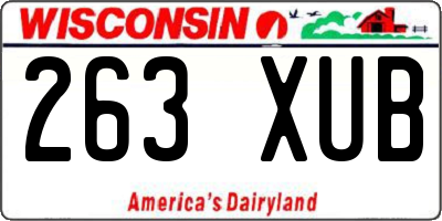 WI license plate 263XUB
