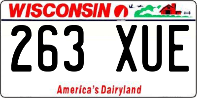 WI license plate 263XUE