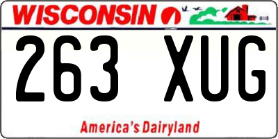 WI license plate 263XUG