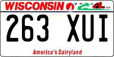WI license plate 263XUI