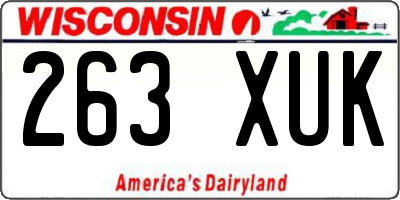 WI license plate 263XUK