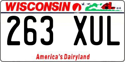 WI license plate 263XUL
