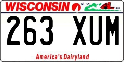 WI license plate 263XUM