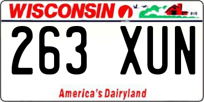 WI license plate 263XUN