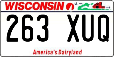 WI license plate 263XUQ