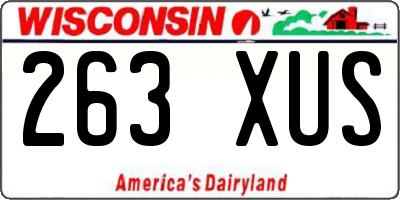 WI license plate 263XUS