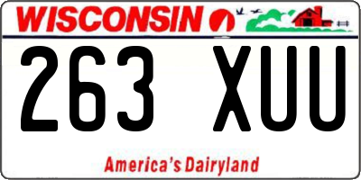 WI license plate 263XUU