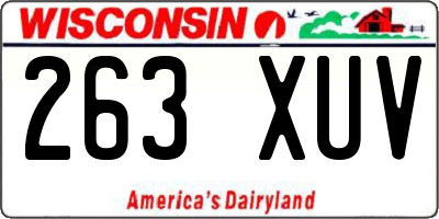 WI license plate 263XUV