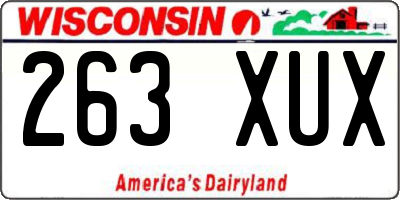 WI license plate 263XUX