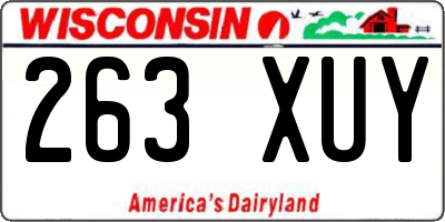 WI license plate 263XUY