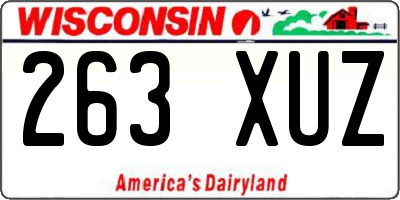 WI license plate 263XUZ