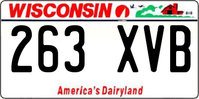 WI license plate 263XVB