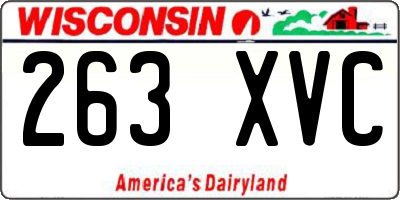 WI license plate 263XVC