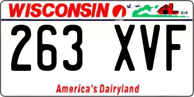 WI license plate 263XVF