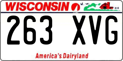WI license plate 263XVG