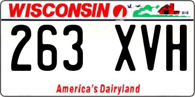 WI license plate 263XVH