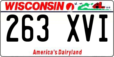WI license plate 263XVI