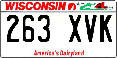 WI license plate 263XVK