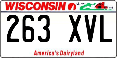 WI license plate 263XVL