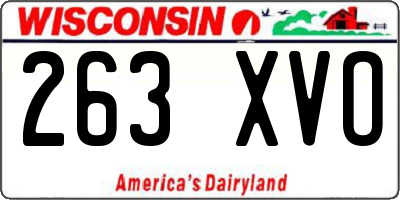 WI license plate 263XVO