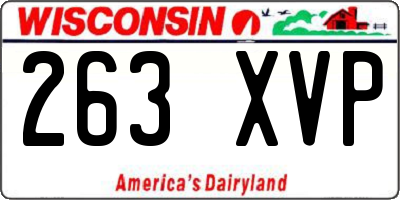 WI license plate 263XVP