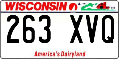 WI license plate 263XVQ