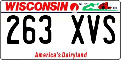 WI license plate 263XVS