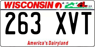 WI license plate 263XVT