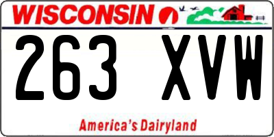 WI license plate 263XVW