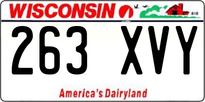 WI license plate 263XVY