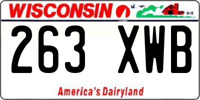 WI license plate 263XWB