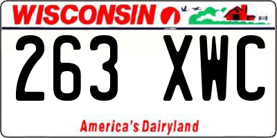 WI license plate 263XWC
