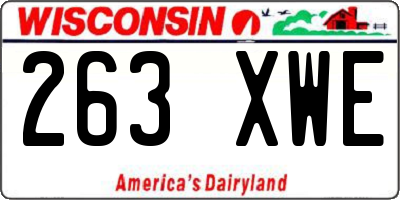 WI license plate 263XWE